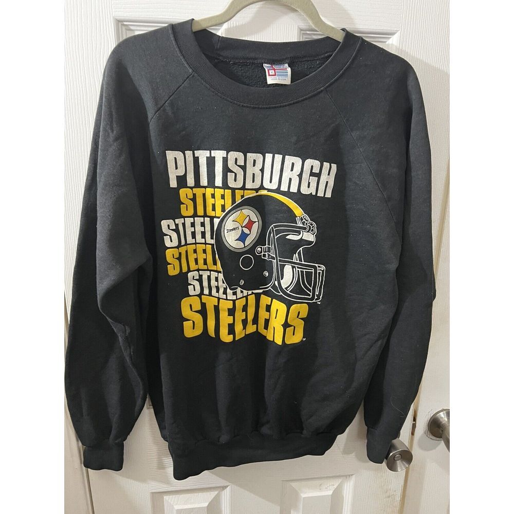 VTG 90's NFL‎ Pittsburgh Steelers Sweatshirt XL Black Crewneck